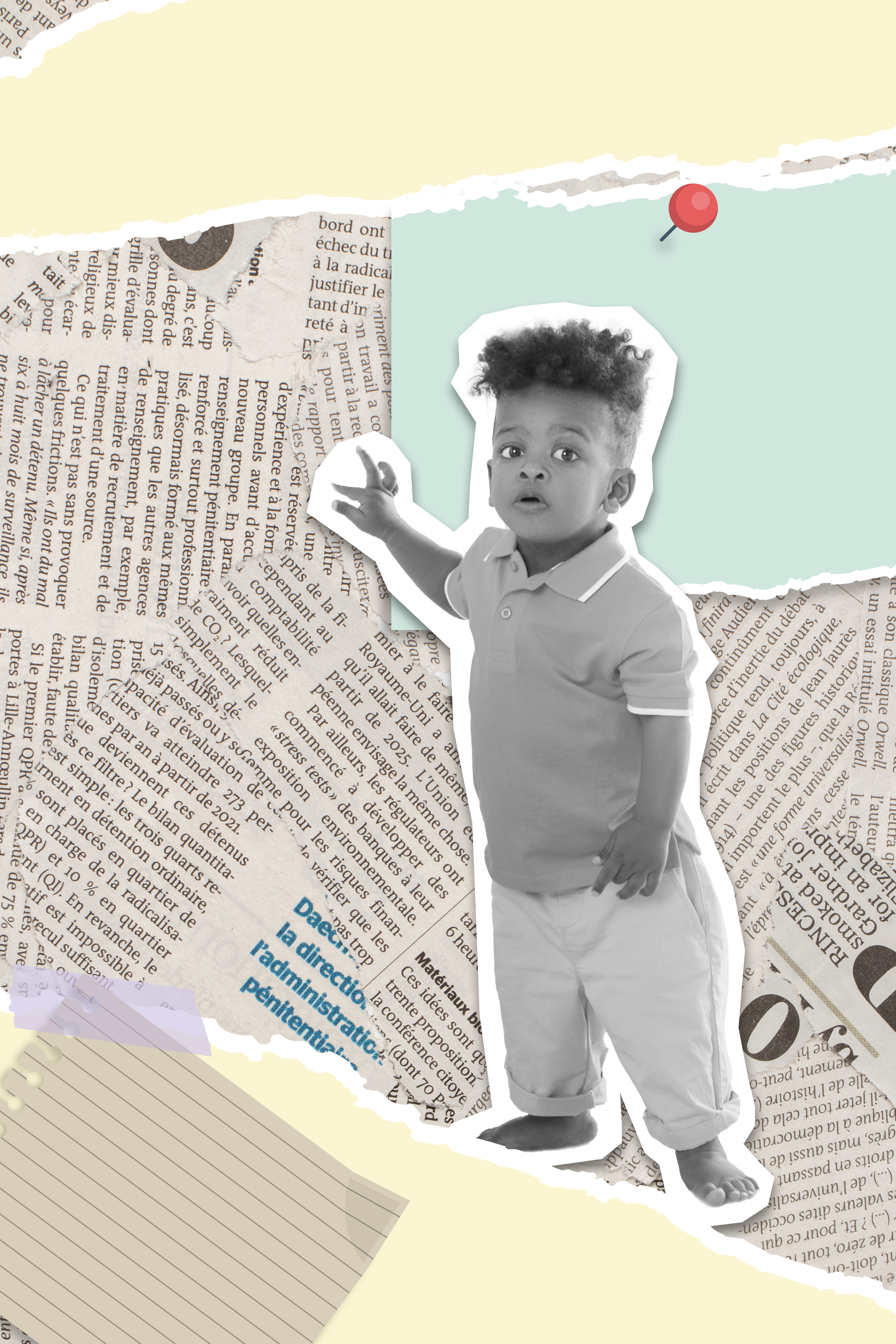 Collage Collage de un niño con un fondo hecho con diferentes imágenes